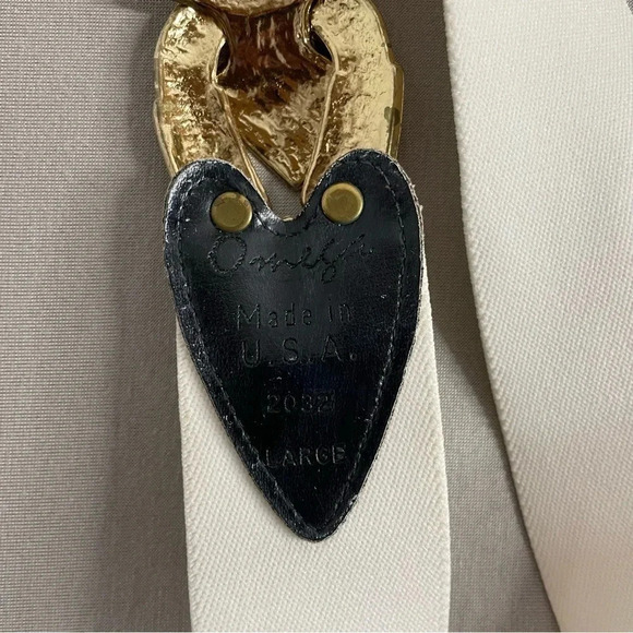 Omega VTG White Tribal Large Buckle Stretch Elastic Belt - Picture 4 of 5